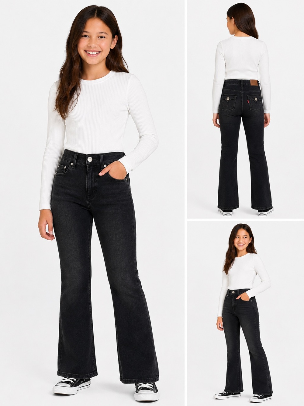 Levi's Vintage Girls Dark Denim High-Waisted Button-Button Fly Jeans Size 12 Reg